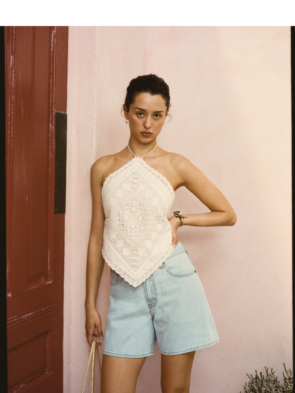 Abercrombie & Fitch linen blend bandana top